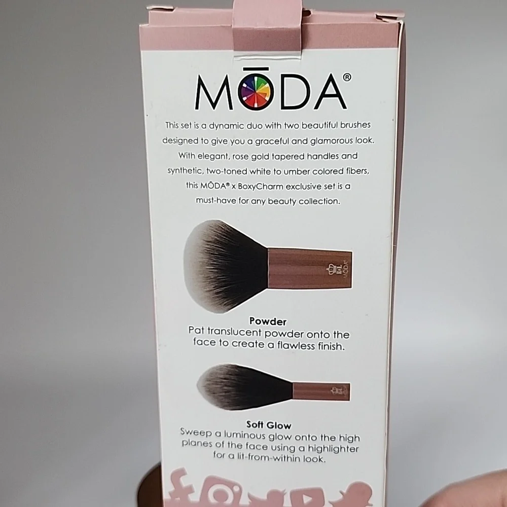 Moda Powder + Soft Glow Brush Set in Rose Gold